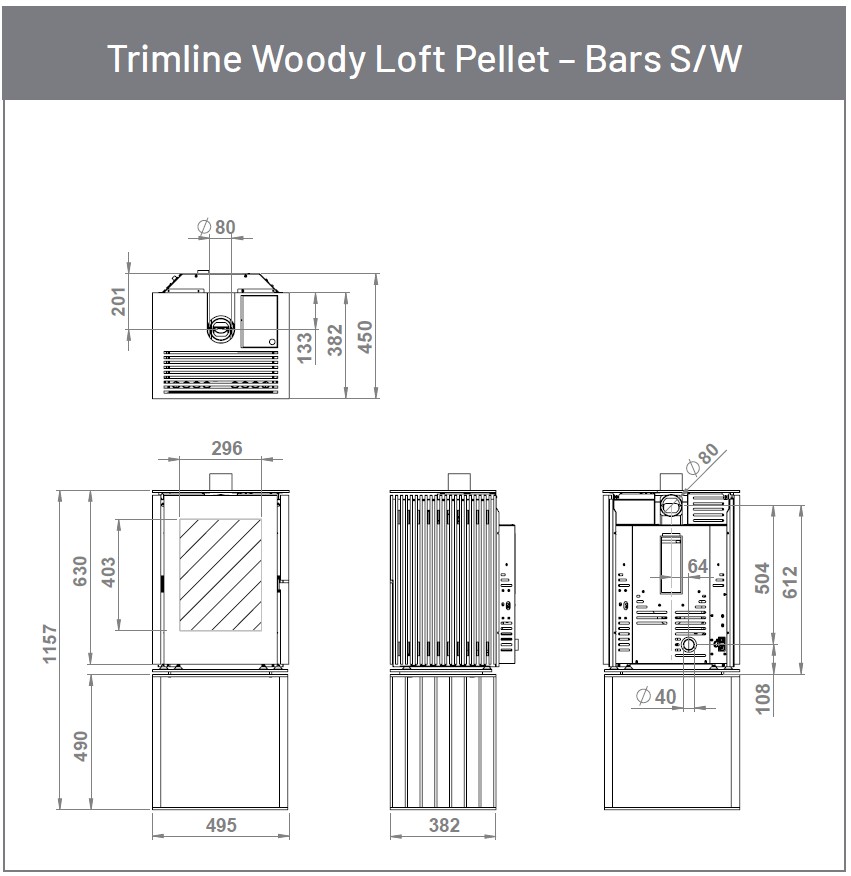 Rysunek techniczy woody lofr pellet 