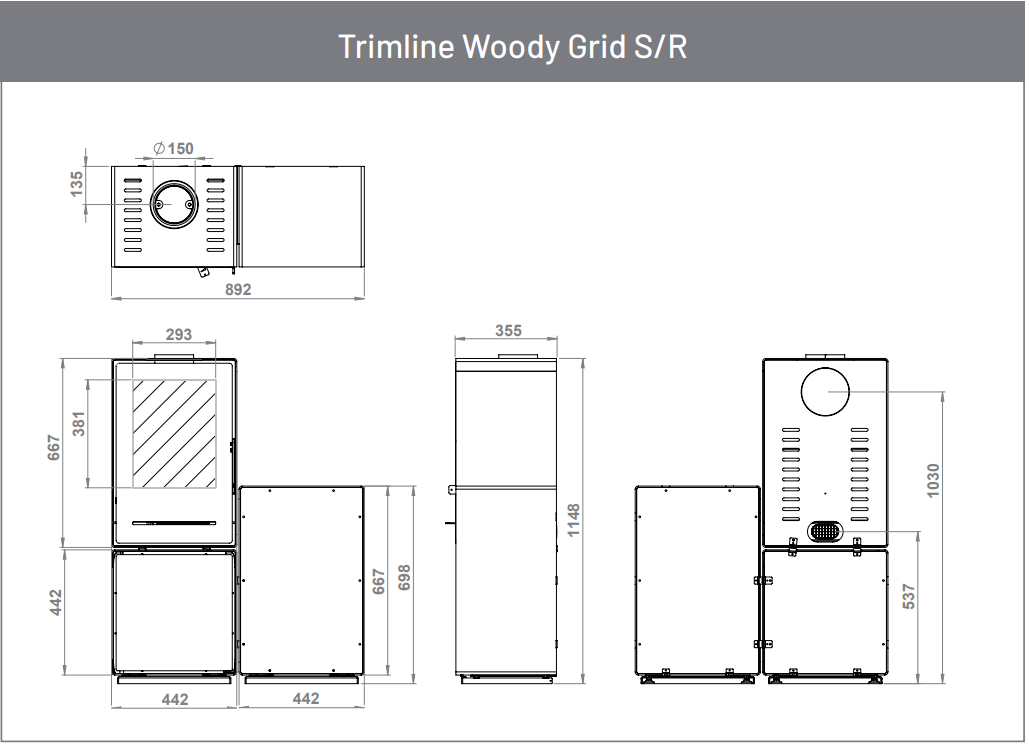 rysunek techniczny trimline woody grid